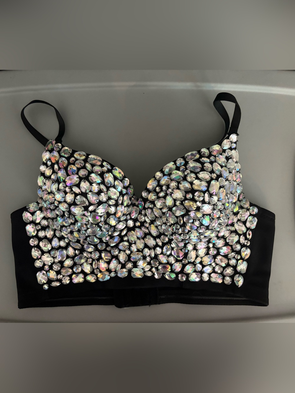 Rhinestone Crystal Bustier Corset Top Adjustable Straps
